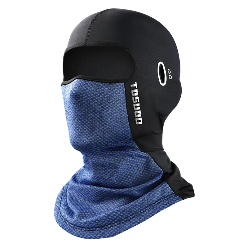 Ice Silk Sunscreen Head Cover Summer Outdoor Ciclismo Motocicrável Protetor Solar Facial Protetor Facial Neck Riding Mask - Azul Tibetano