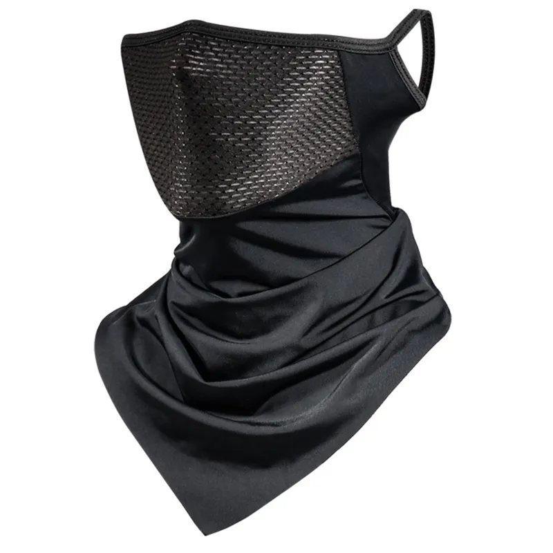 Máscara De Pesca Sun Uv Proteção Nylon Protetor Solar Suprimentos De Verão Respiráveis - Preto