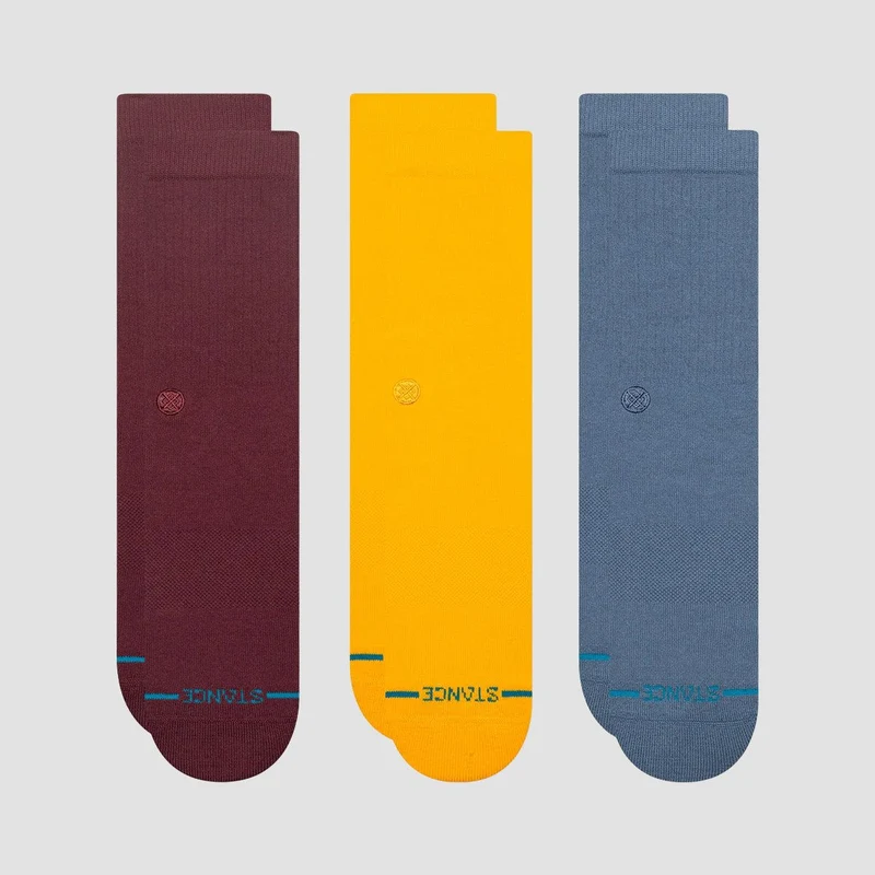 Stance Icon Crew Socks 3 Pack Wine 1.5-4.5uk / Wine
