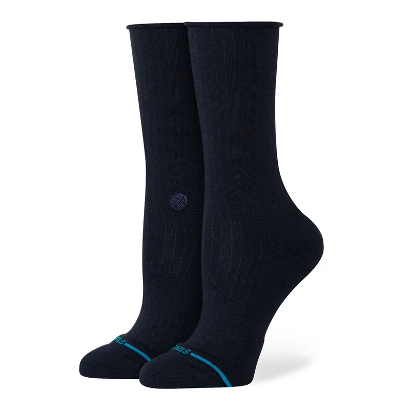 Rolled Solid Crew Socks S
