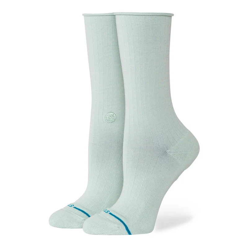 Wmns Rolled Solid Crew Socks M