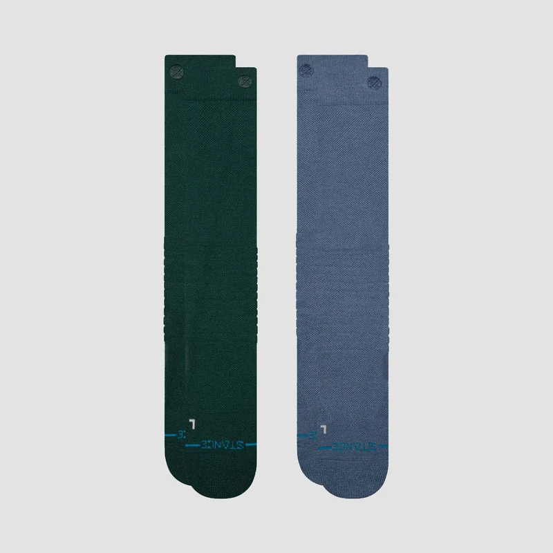 Stance Solid Mid Poly Snow Socks 2 Pack Pine 5.5-7.5uk / Pine
