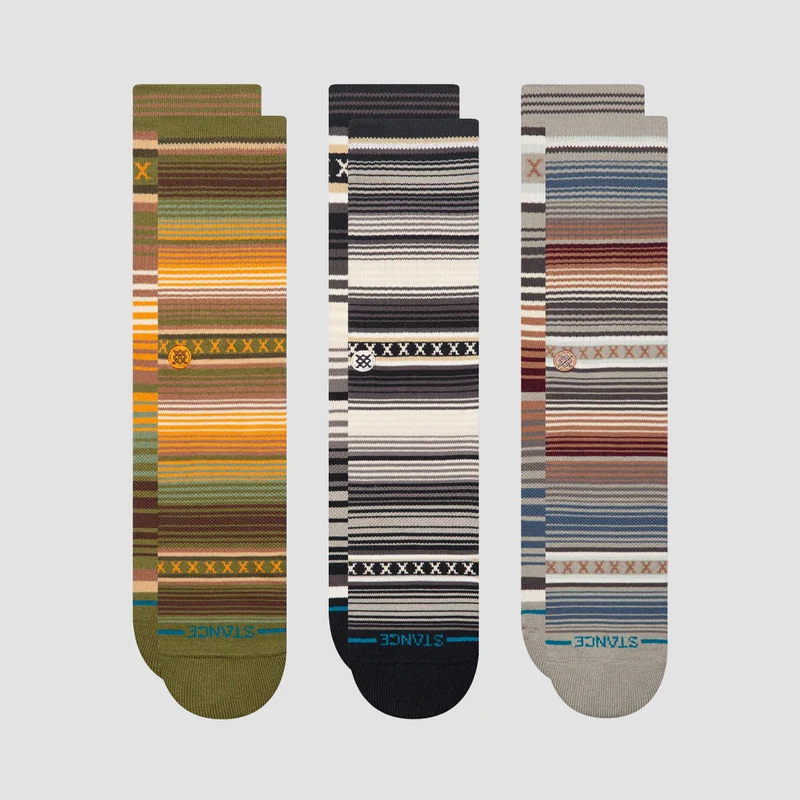 Stance Curren Crew Socks 3 Pack Green 5.5-7.5uk / Green