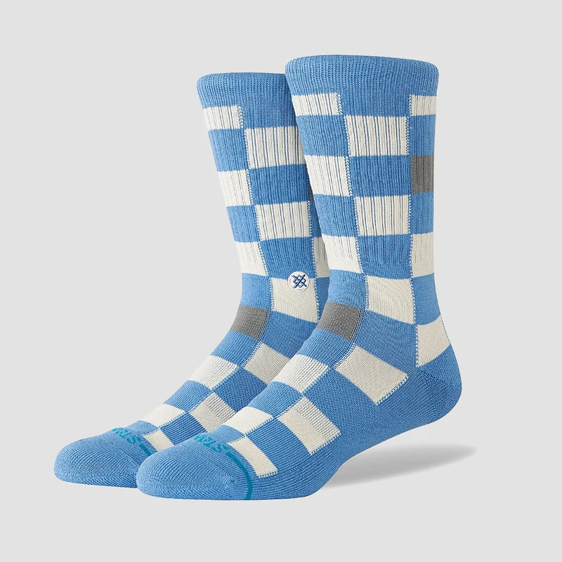 Stance Chef Check Crew Socks Capri Blue 5-7.5uk / Capri Blue