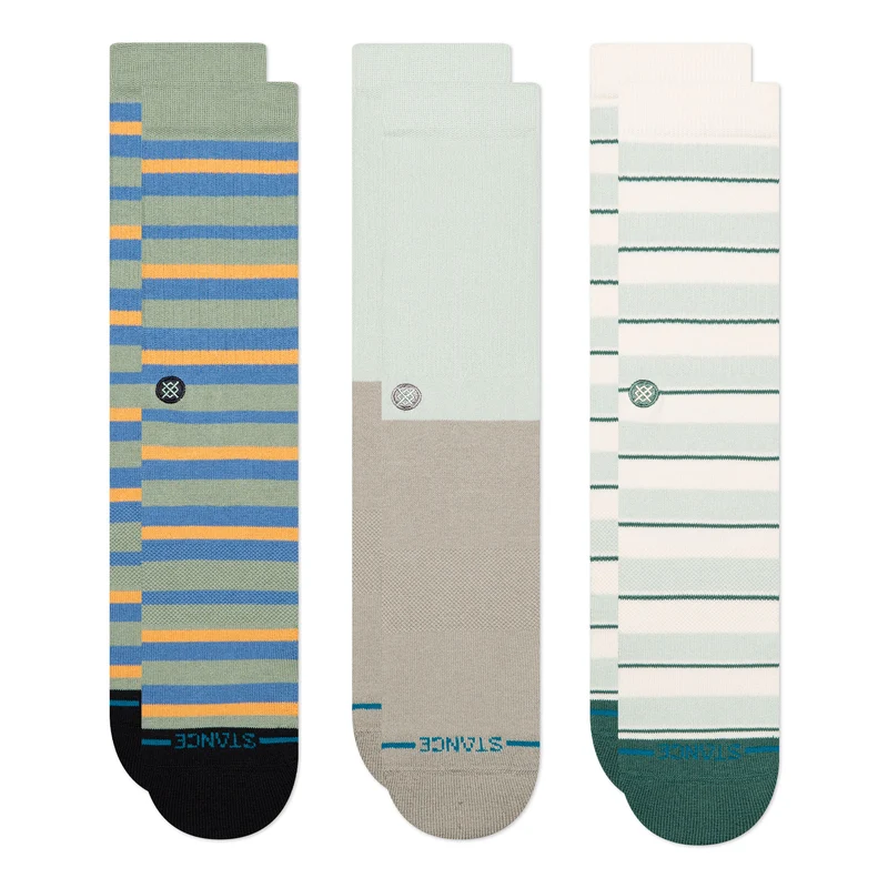 Prep Stripe 3 Pack Socks L