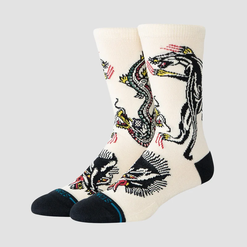 Stance Battle Crew Socks Cream 8-12.5uk
