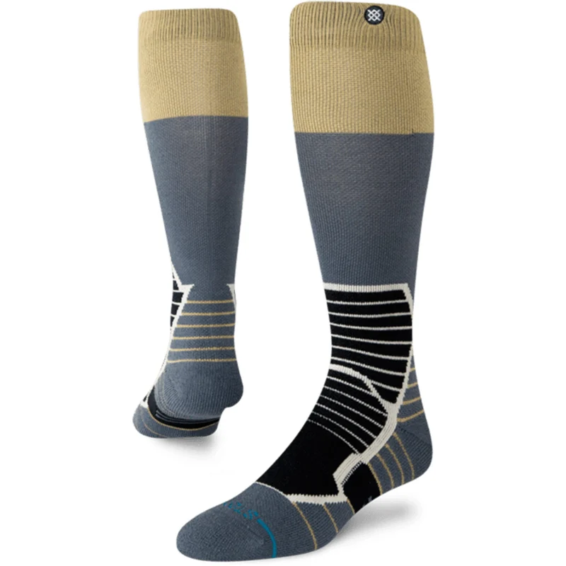 Stance Blocked Mid Gold Wool OTC Snow Socks L