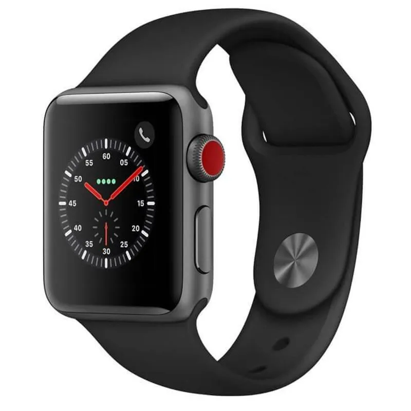 Apple Watch Series 3 Cellular, 38 mm, Alumínio Cinza Espacial, Pulseira Esportiva Preto e Fecho Clássico - MQKG2BZ/A