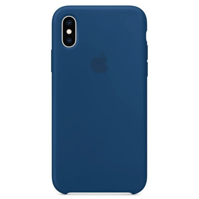 Capa iPhone Xs e X, Apple, Silicone Azul