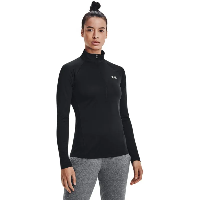 Camiseta Manga Longa de Treino Feminina Under Armour Tech 1/2 Zip GG Preto