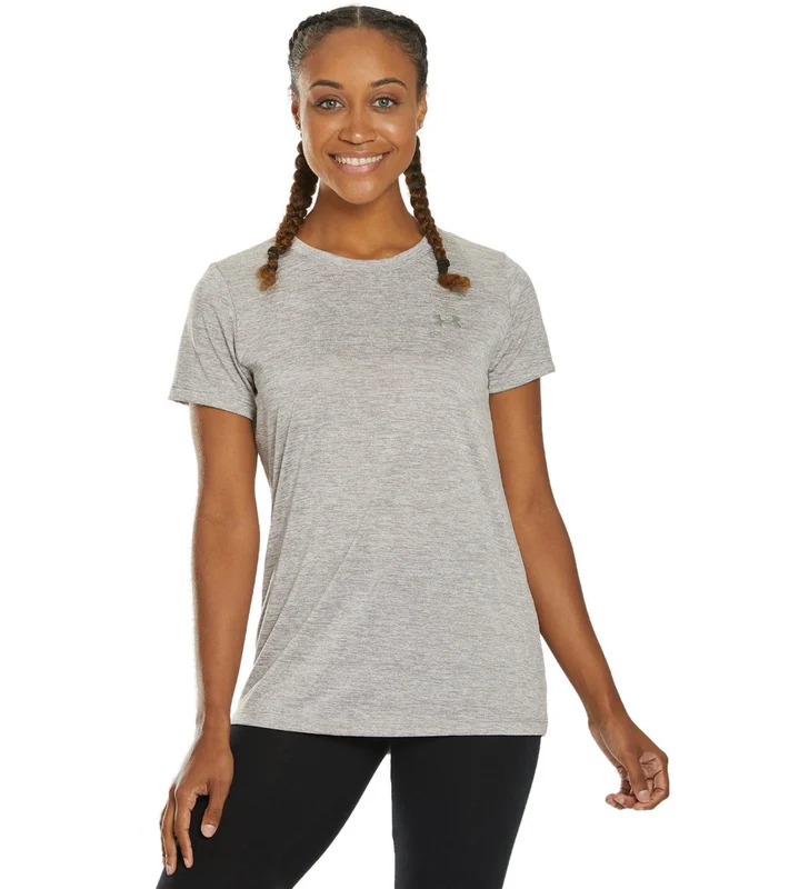 Under Armour Women's UA Tech Twist Tee Tetra Gray/ Metallic Silver / S