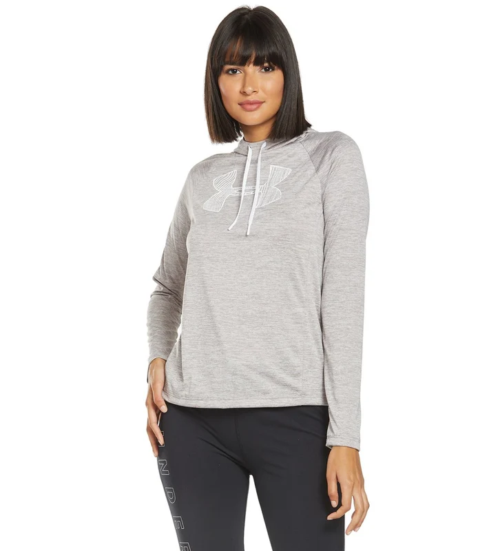 Under Armour Women's UA Tech LS Hoodie 2.0 Graphic Tetra Gray/White/White / S
