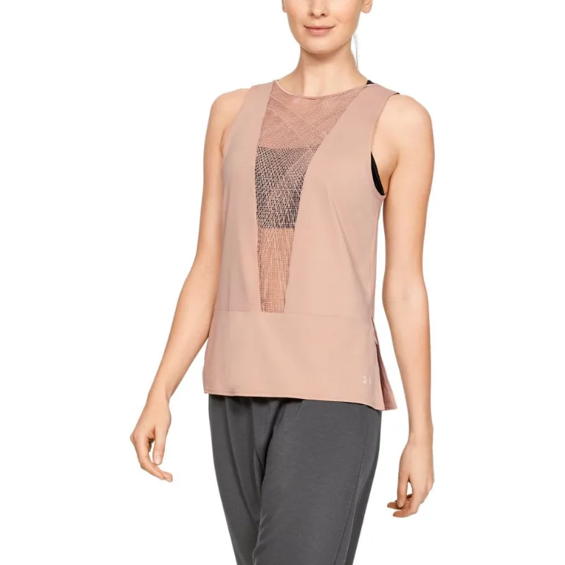 Regata de Treino Feminina Under Armour Misty Embroidery PP Rosa