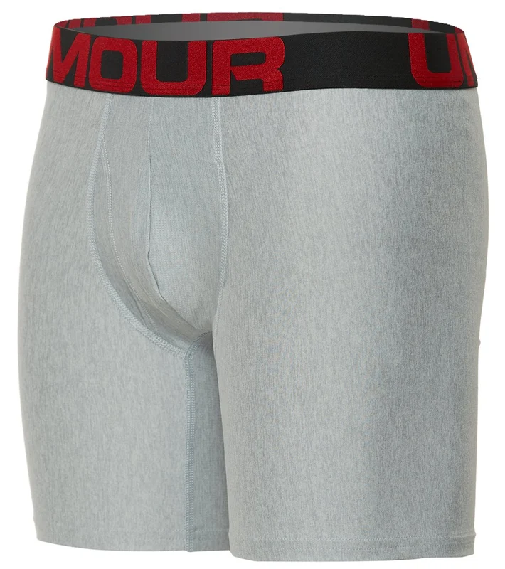 Under Armour Men's UA Tech 6" Boxer 2-Pack Mod Gray Ligh Heather/ Jet Gray Light Heather / Small