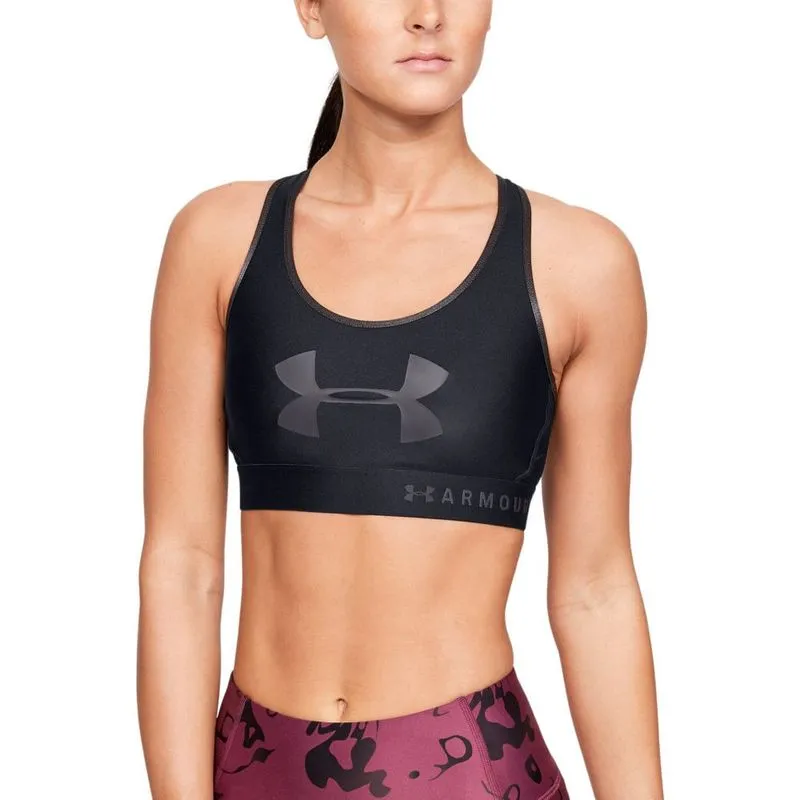 Top de Treino Feminino Under Armour Mid Keyhole Graphic GG / Preto