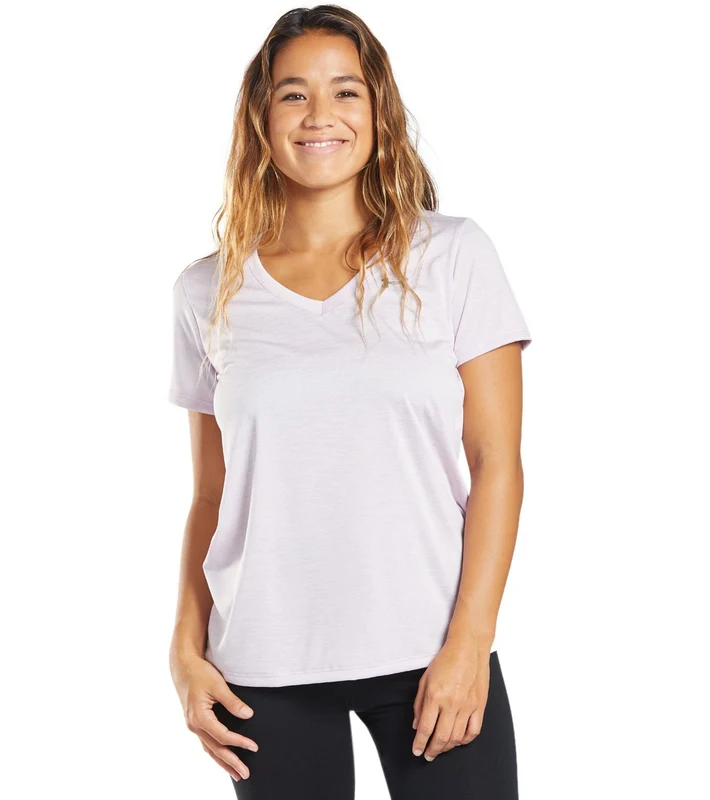 Under Armour Women's Tech Twist V-Neck Short Sleeve Pink Fog / XS