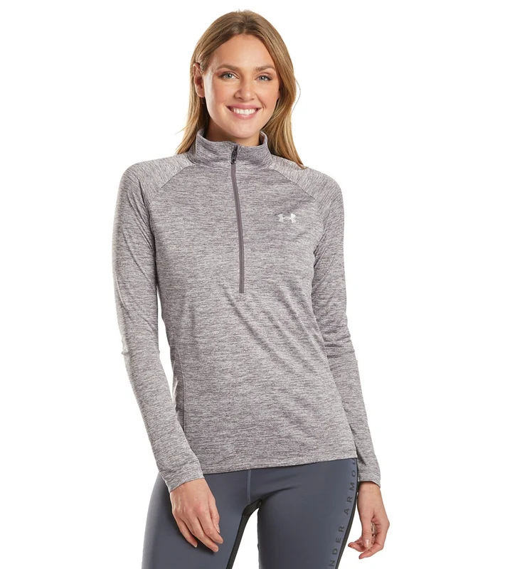 Under Armour Women's UA Tech Half Zip Long Sleeve Flint/Flint/Matallic Silver / Small