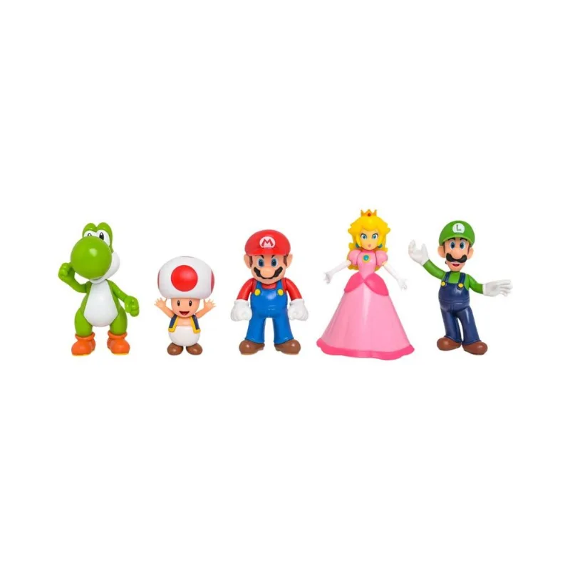 Figura Mario Bros 2.5'' Pack x 5 Figuras Coleccionables Mario Bros Nintendo