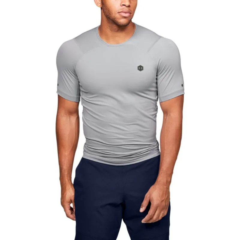 Camiseta de Treino Masculina Under Armour Compressão SS M Cinza