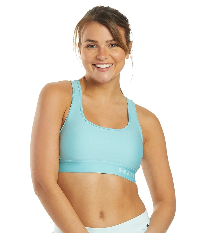 Under Armour Women's Mid Crossback Heather Sports Bra Blue Haze Light Heather / Blue Haze / Rift Blue / S