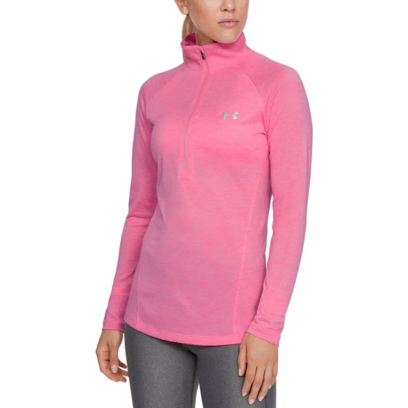 Camiseta Manga Longa de Treino Feminina Under Armour Tech Twist ½ Zip G Rosa