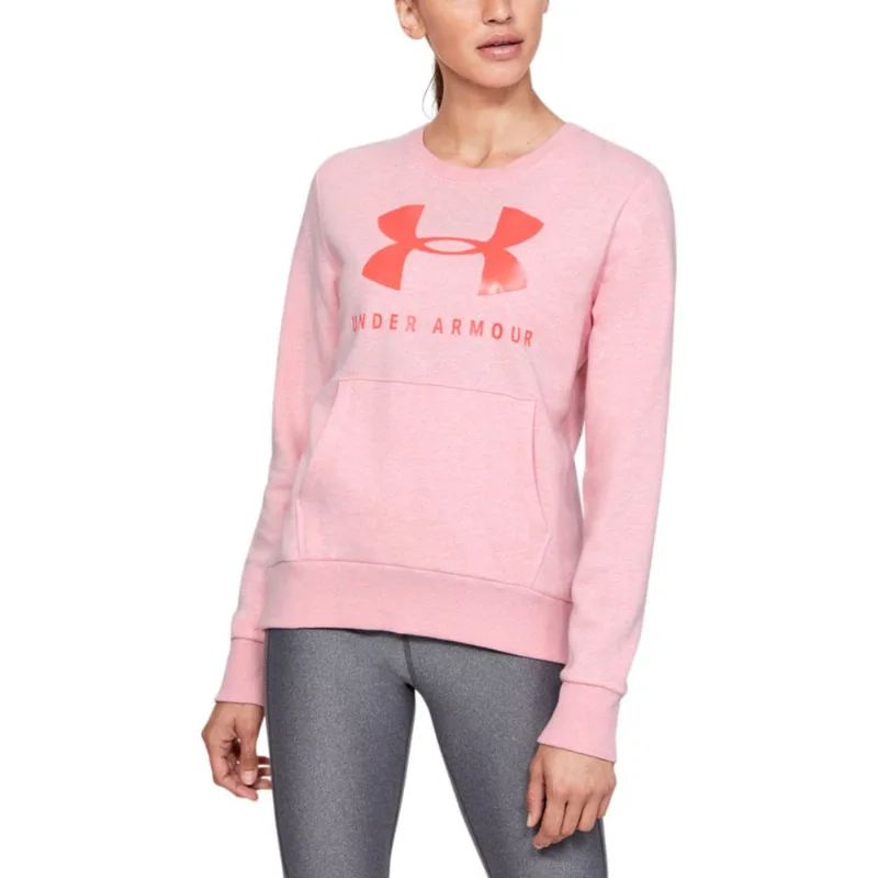 Moletom de Treino Feminino Favorite Fleece Sportstyle Graphic Crew 12.1 Under Armour G Rosa