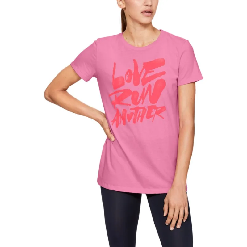 Camiseta de Corrida Feminina Under Armour Love Run Another M Rosa