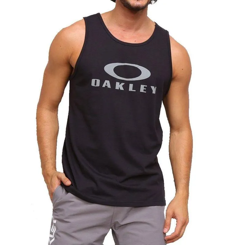 Regata Oakley Bark Tank Masculina Preto/Cinza G