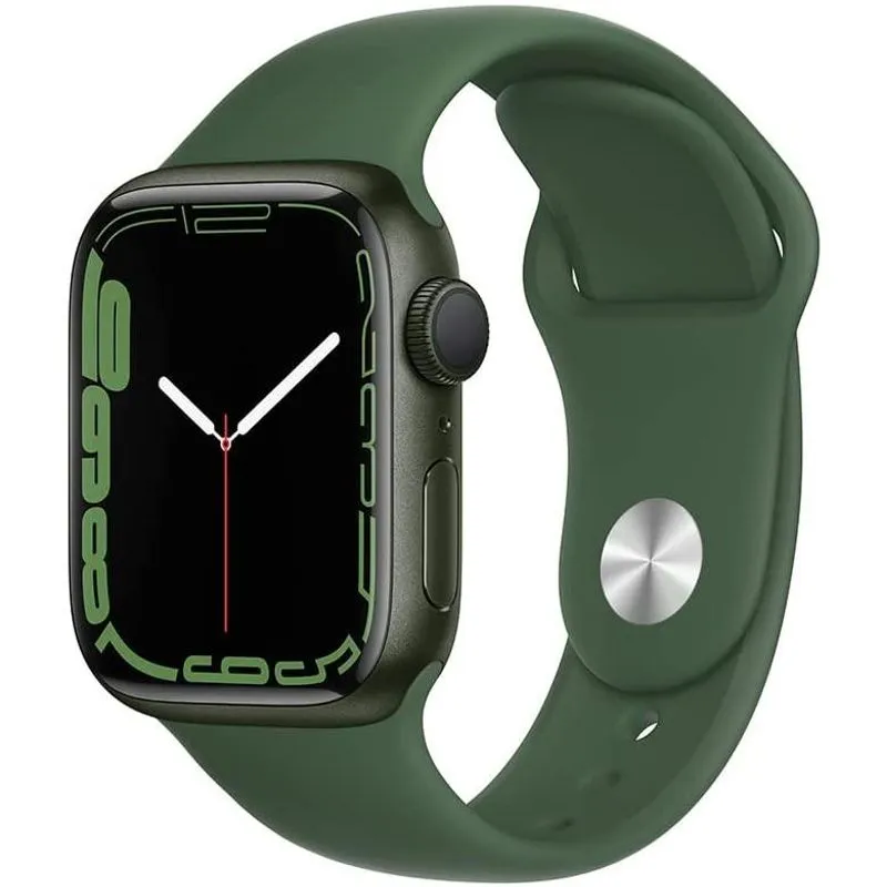 Apple Watch S7 41mm Gps Mkn03ll/a Green Alum Clover Sport Band