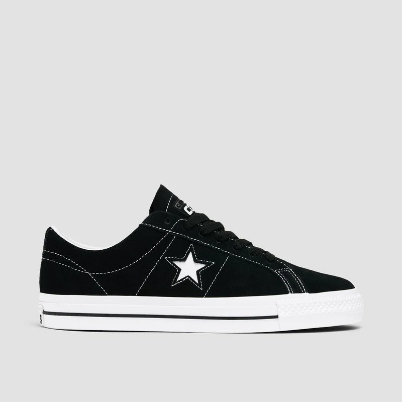 Converse One Star Pro Shoes - Black/Black/White 8uk / Black/Black/White