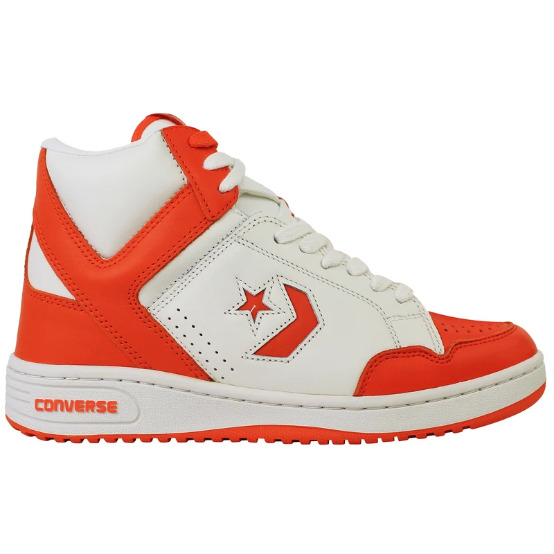 Converse Weapon Mid Unisex White/Orange Trainers 6