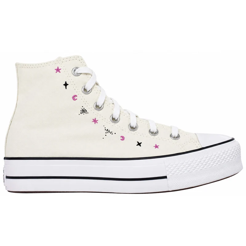 Converse Chuck Taylor Lift Hi Womens Off White Plimsolls 6.5