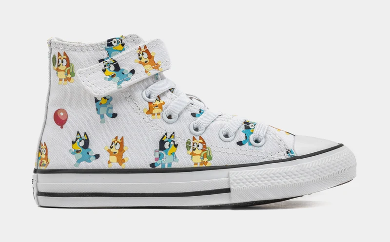 Chuck Taylor All Star Bluey & Bingo Preschool Lifestyle Shoes (White/Blue) 12.5C