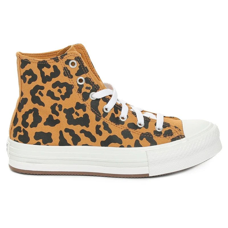 Sneakers Bambino Converse Chuck Taylor All Star EVA Lift Leopards Platform Marrone 38 1/2