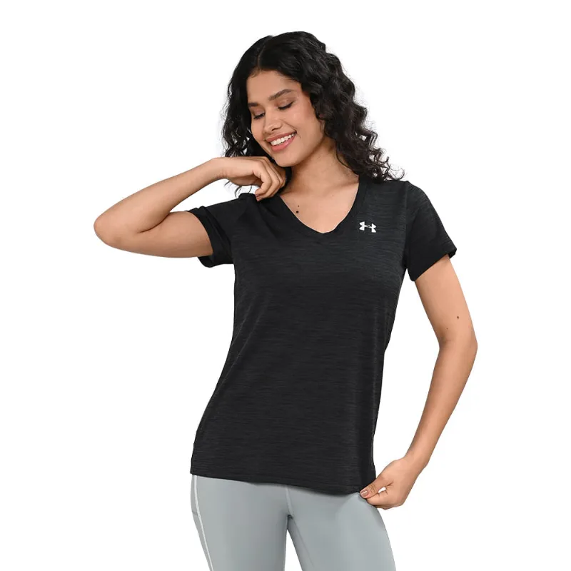 Camiseta de Treino Feminina Under Armour Tech SSV-Twist PP Cinza