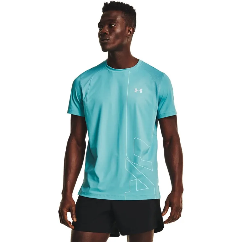Camiseta de Corrida Masculina Under Armour IsoChill Run 200 Vent SS P Azul