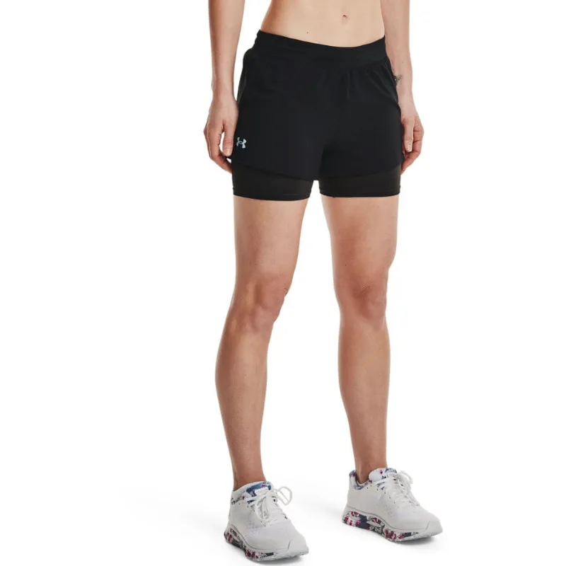 Shorts de Corrida Feminino Under Armour IsoChill Run 2N1 G Preto