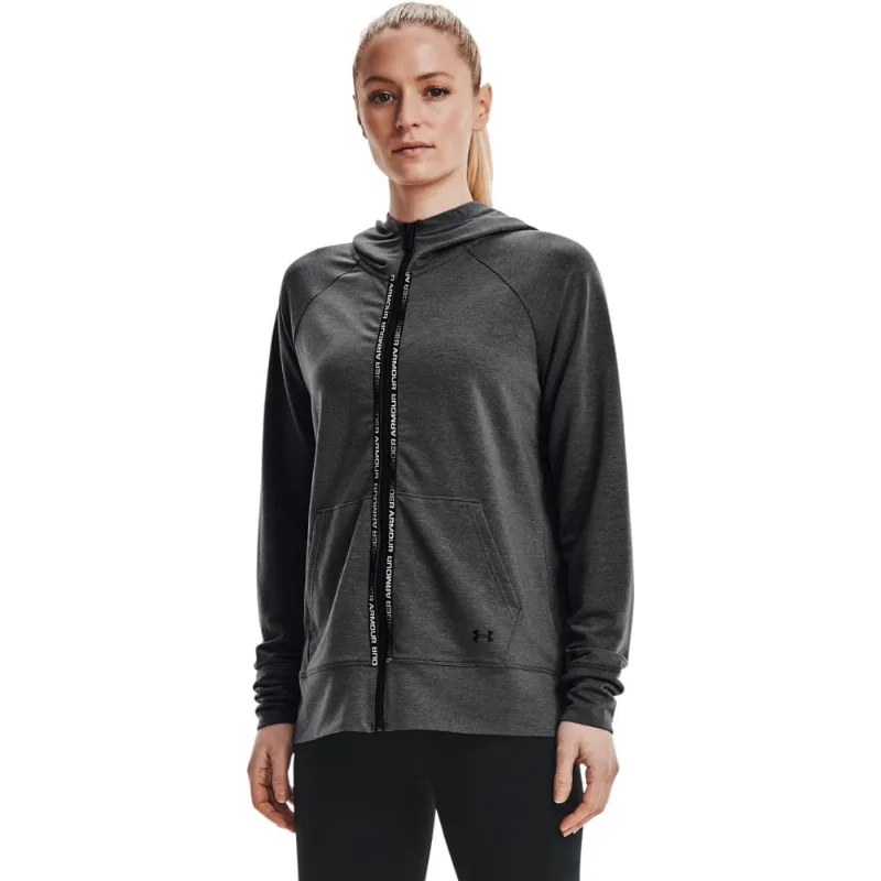 Moletom de Treino Feminino Under Armour Rival Terry Taped FZ Hoodie M Cinza