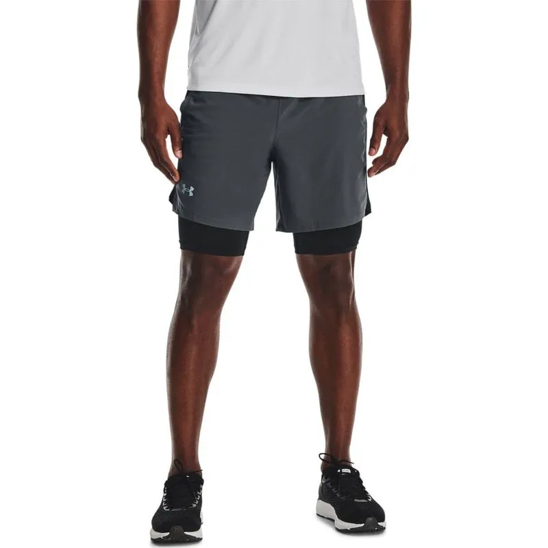 Shorts de Treino Masculino Under Armour Launch 7 2-IN-1 M Cinza