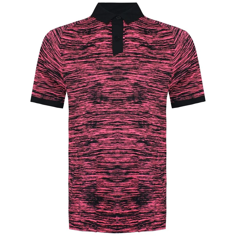 Under Armour Iso-Chill ABE Twist Mens Pink/Black Golf Polo Shirt S