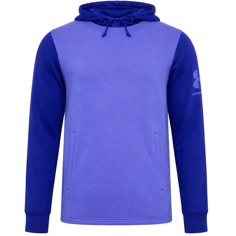 Under Armour Rival Terry Colorblock HD Mens Blue Hoodie M