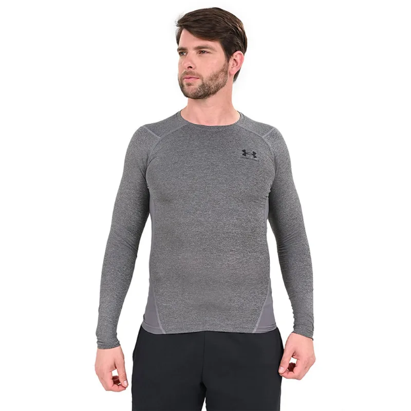 Camiseta Manga Longa de Compressão Masculina Under Armour HeatGear 3GG Cinza