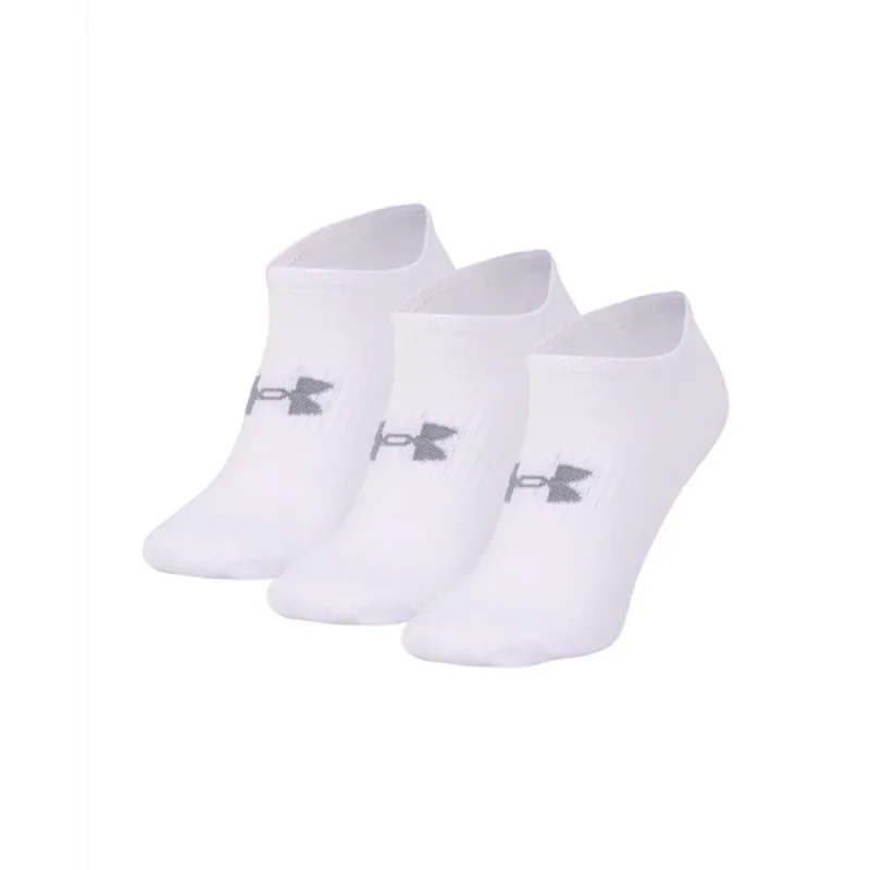 Meia Unissex Under Armour Cotton Invisivel - Pacote com 3 pares 36-40 Branco