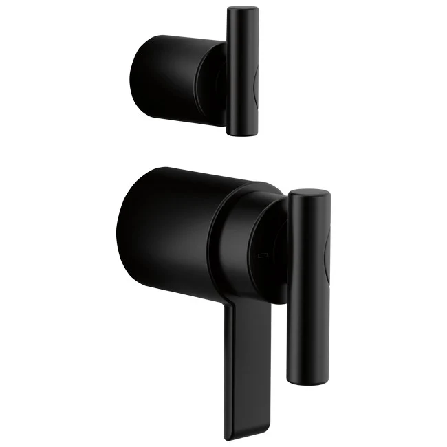 Brizo - Roccesco TempAssure Thermostatic Valve With Integrated Diverter Lever Handle Kit Matte Black