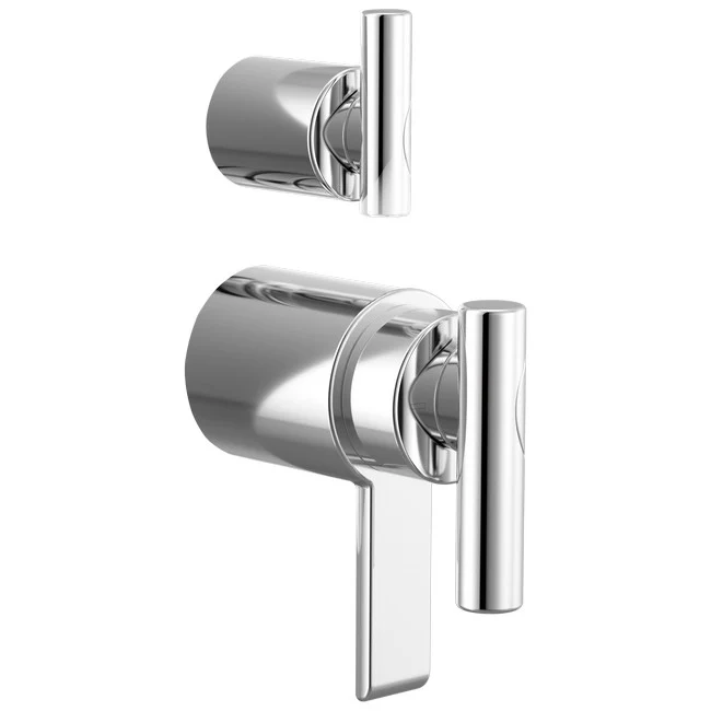 Brizo - Roccesco TempAssure Thermostatic Valve With Integrated Diverter Lever Handle Kit Chrome