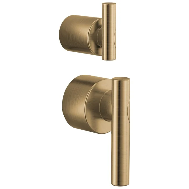 Brizo - Roccesco Pressure Balance Valve with Integrated Diverter Trim Lever Handle Kit Luxe Gold