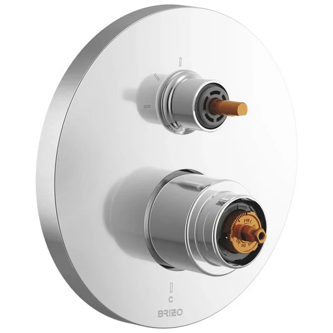 Brizo - Roccesco Pressure Balance Valve with Integrated 3-Function Diverter Trim - Less Handles Chrome