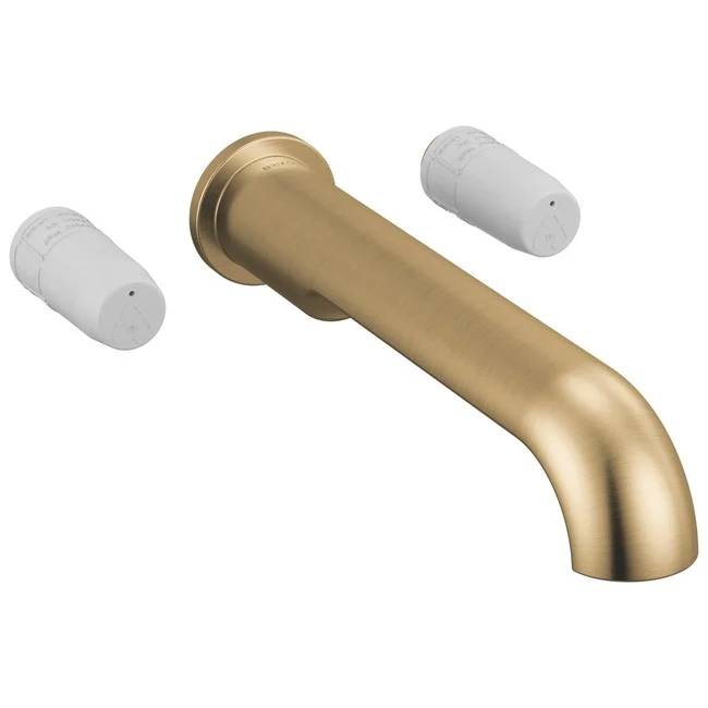 Brizo - Roccesco Two Handle Wall Mount Tub Filler - Less Handles Luxe Gold
