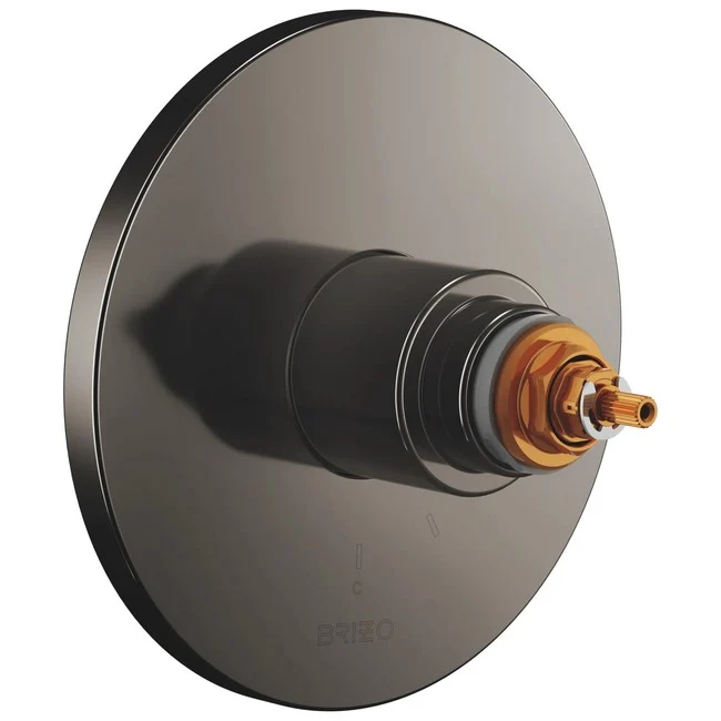 Brizo - Roccesco TempAssure Thermostatic Valve Only Trim - Less Handles Brilliance Black Onyx