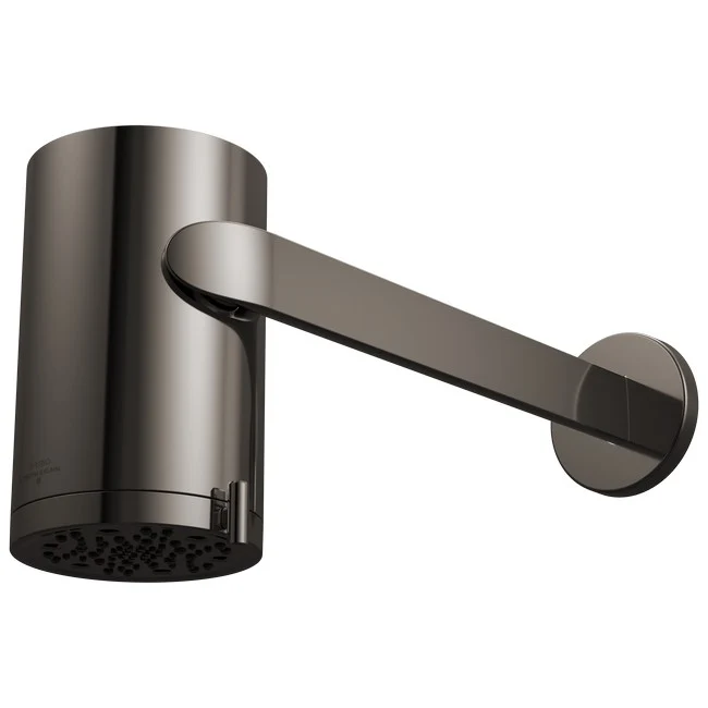 Brizo - Roccesco Multi-Function Sconce Wall Mount Shower Head with Shower Arm and Flange - 1.75 GPM Brilliance Black Onyx